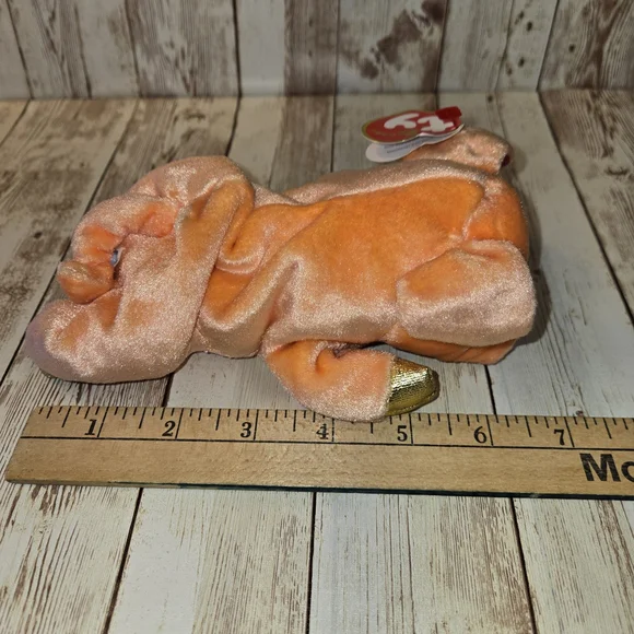 Ty Zodiac Pig Plush Toy - Orange with Gold and Pink - Picture 12 of 12